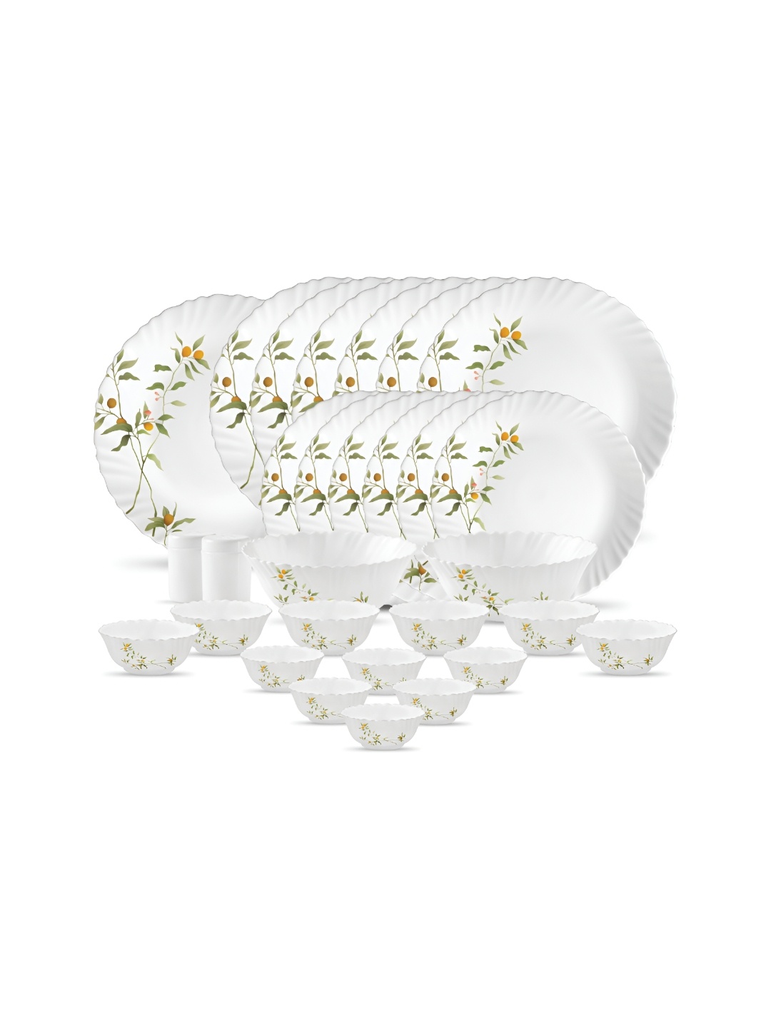 

Laopala White 29 Pieces Printed Opalware Glossy Dinner Set