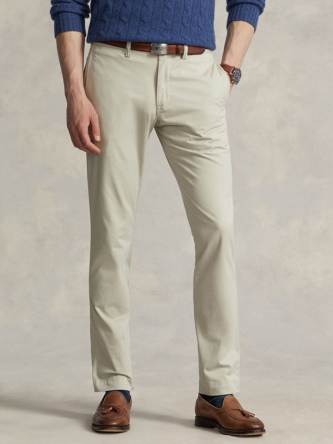 

Polo Ralph Lauren Men Cotton Slim Fit Easy Wash Trousers, Beige