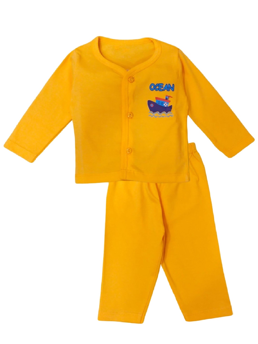 

BAESD Kids Printed T-shirt with Pyjamas, Yellow