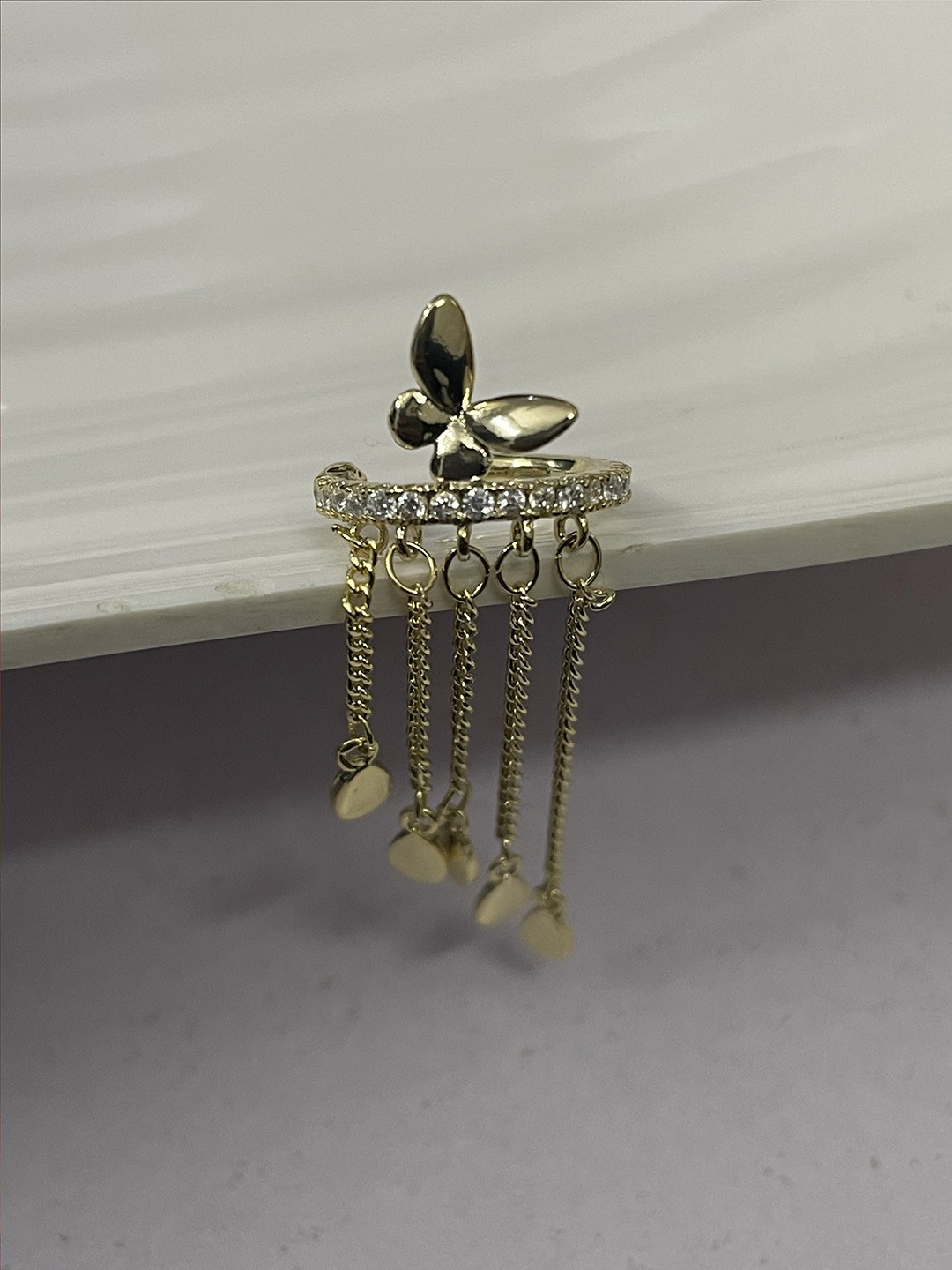 

ISHKAARA Gold-Plated Artificial Stones Studded Ear Cuff