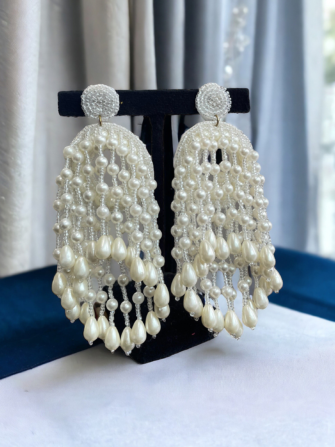 

ISHKAARA Gold Plated Drop Earrings, White