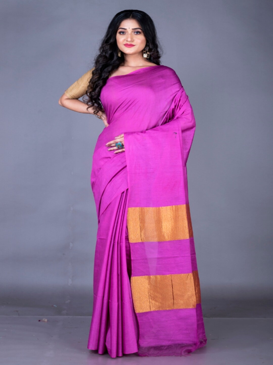 

Morchari Zari Bhagalpuri Saree, Purple