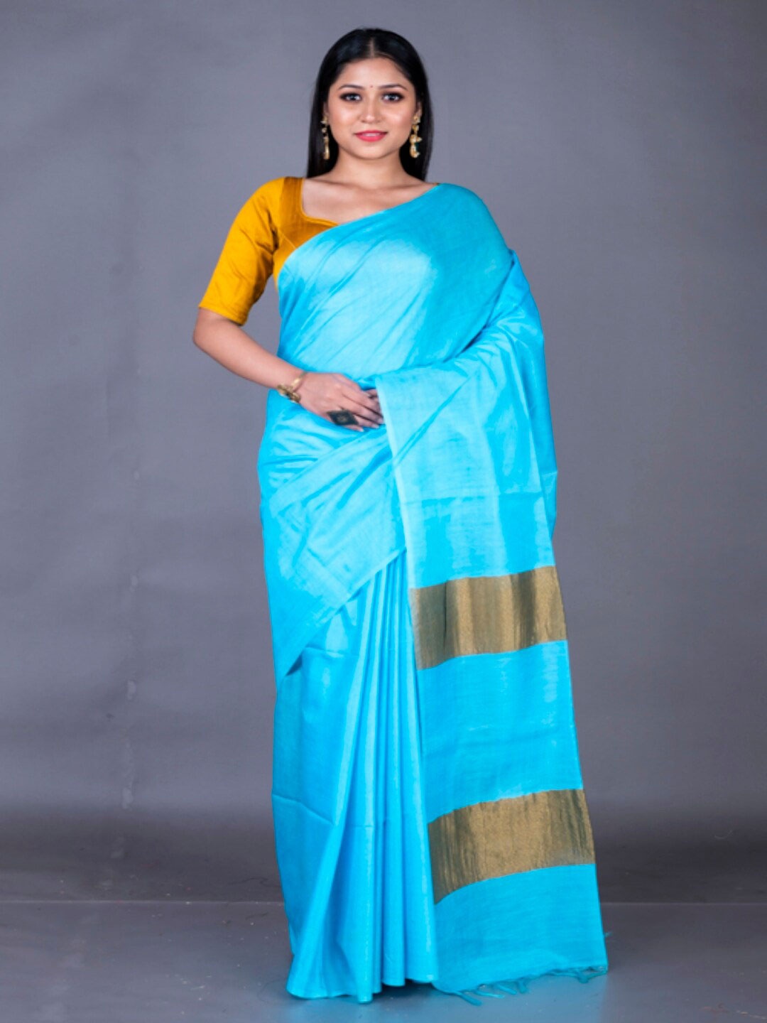 

Morchari Zari Bhagalpuri Saree, Blue