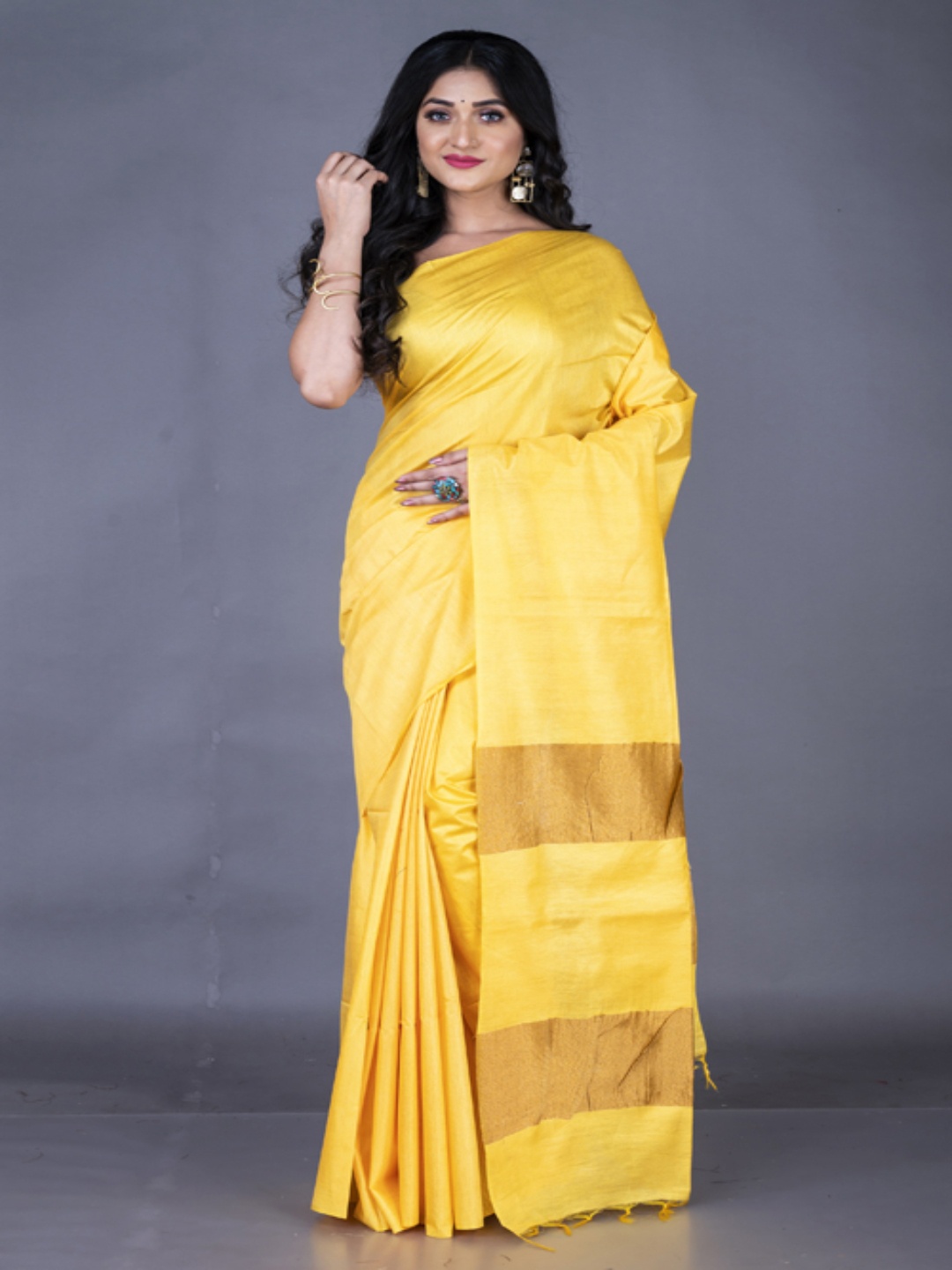 

Morchari Zari Bhagalpuri Saree, Yellow