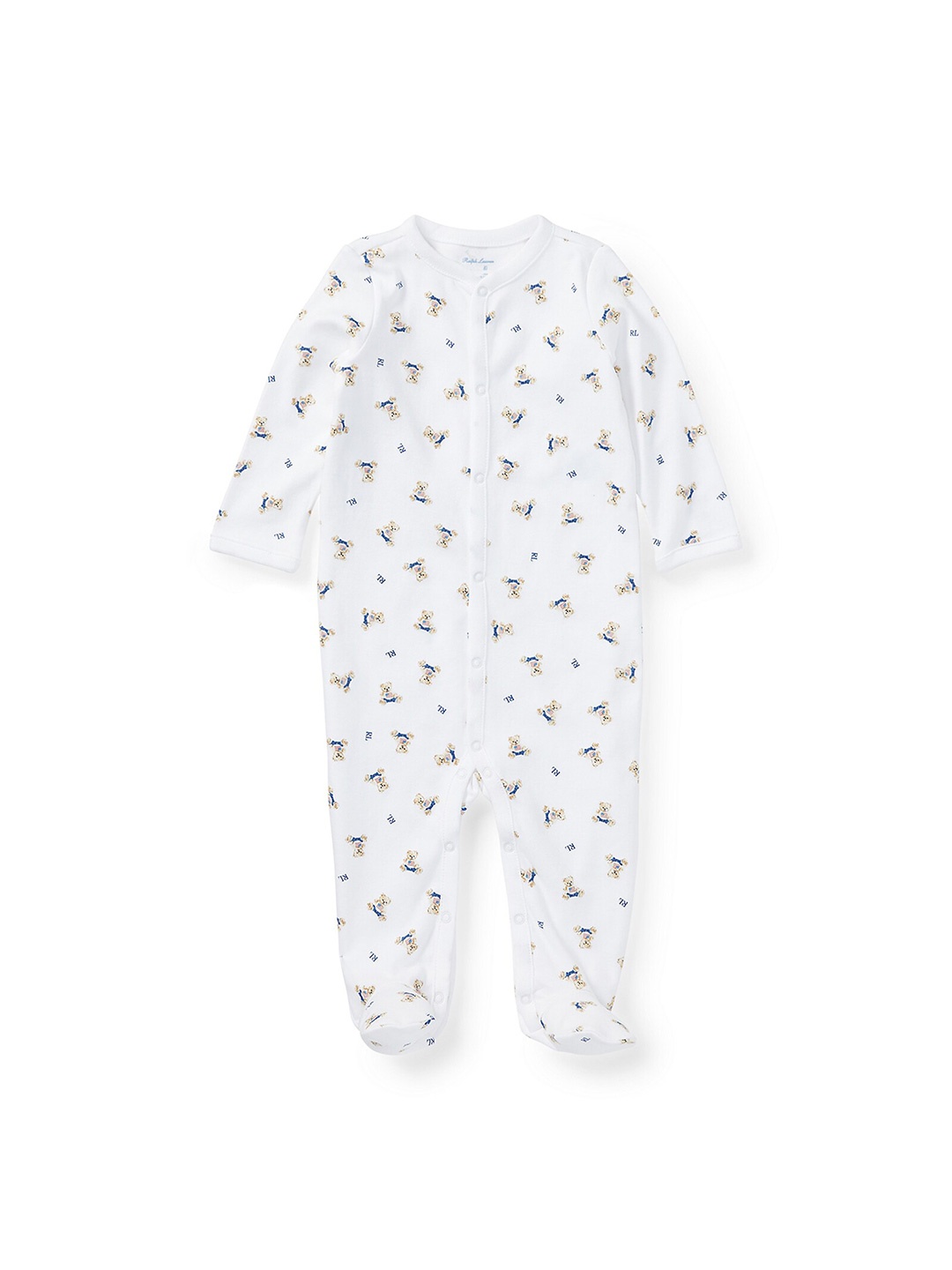 

Polo Ralph Lauren Boys Printed Cotton Sleepsuit, White