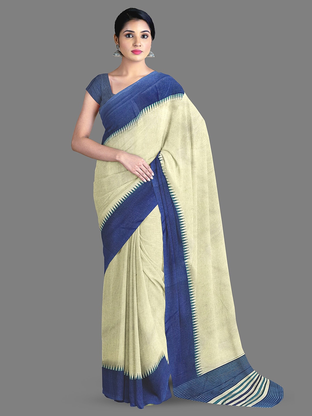 

The Chennai Silks Printed Saree, Beige