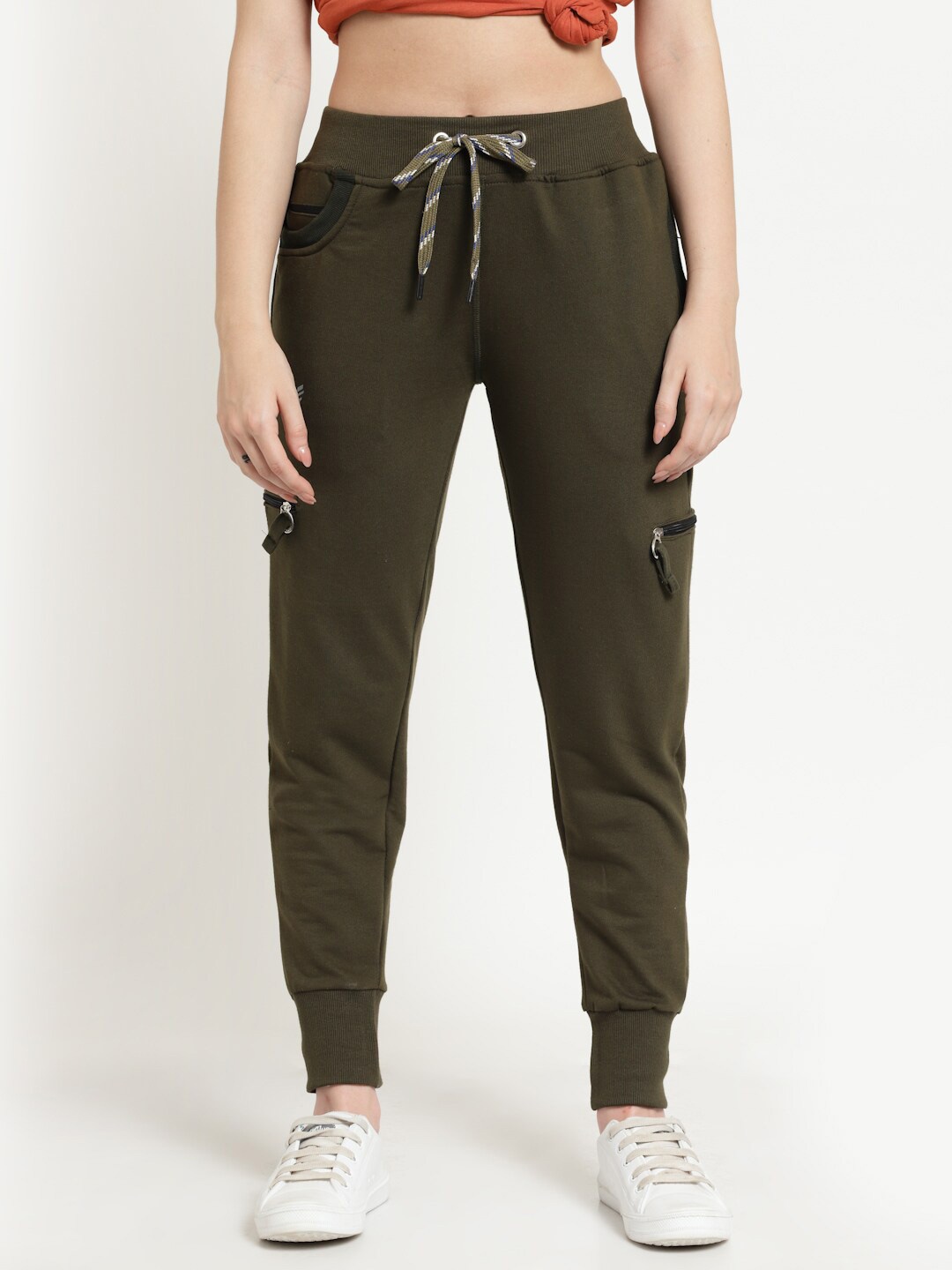 

UZARUS Women Mid-Rise Cotton Joggers, Green
