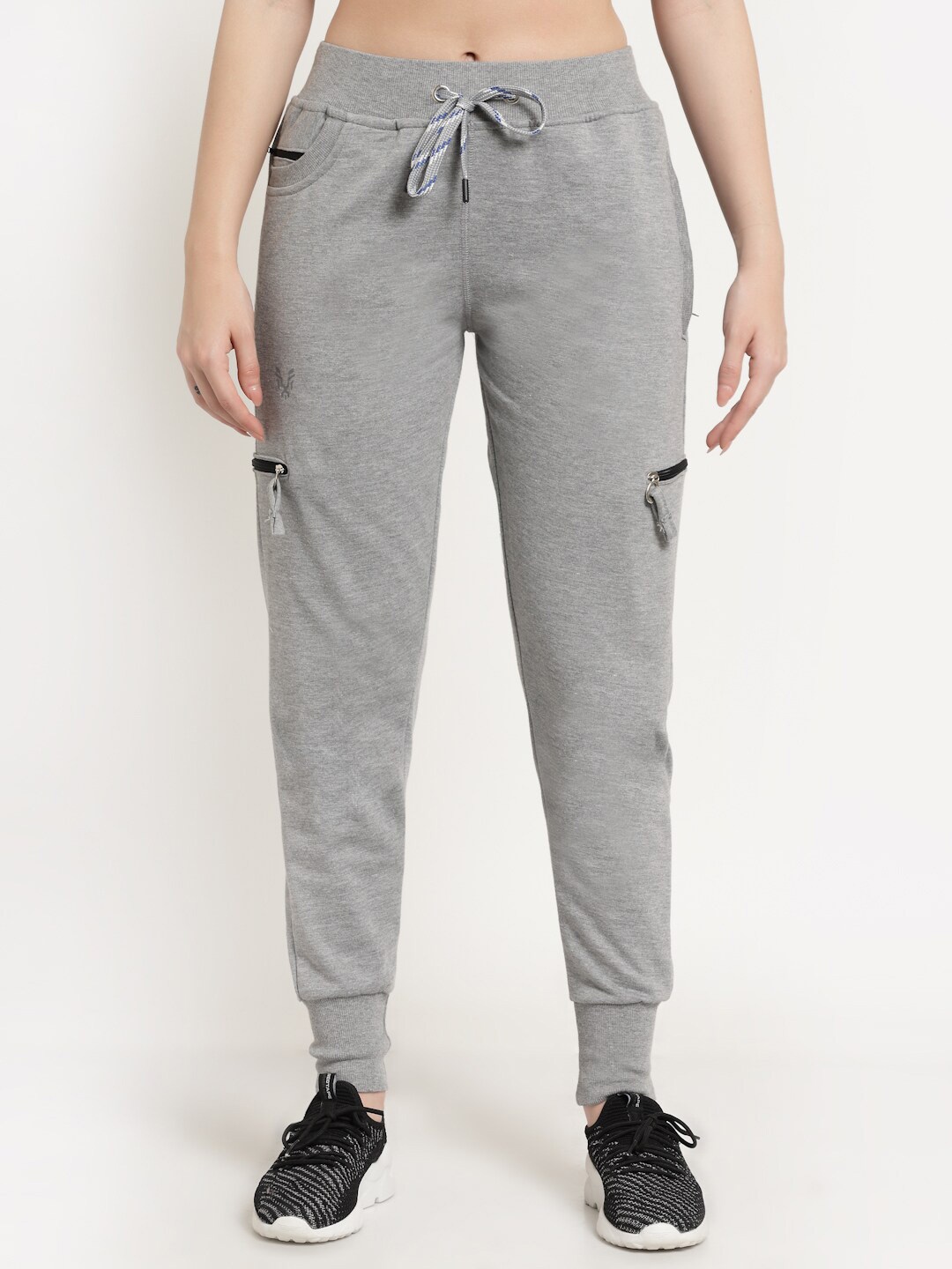 

UZARUS Women Mid-Rise Cotton Joggers, Grey