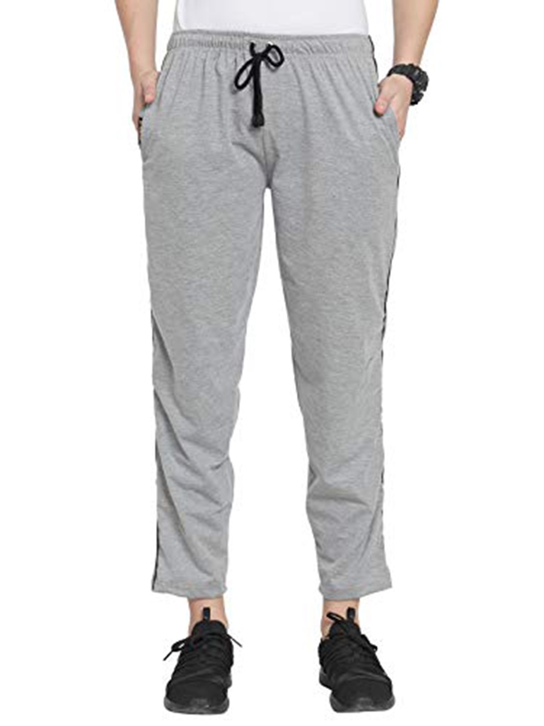 

UZARUS Women Mid-Rise Cotton Track Pants, Grey
