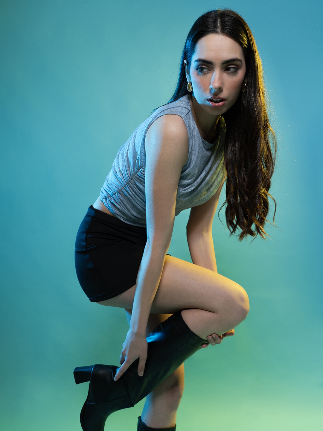 

Stylecast X Hersheinbox Blue Abstract Printed Regular Top
