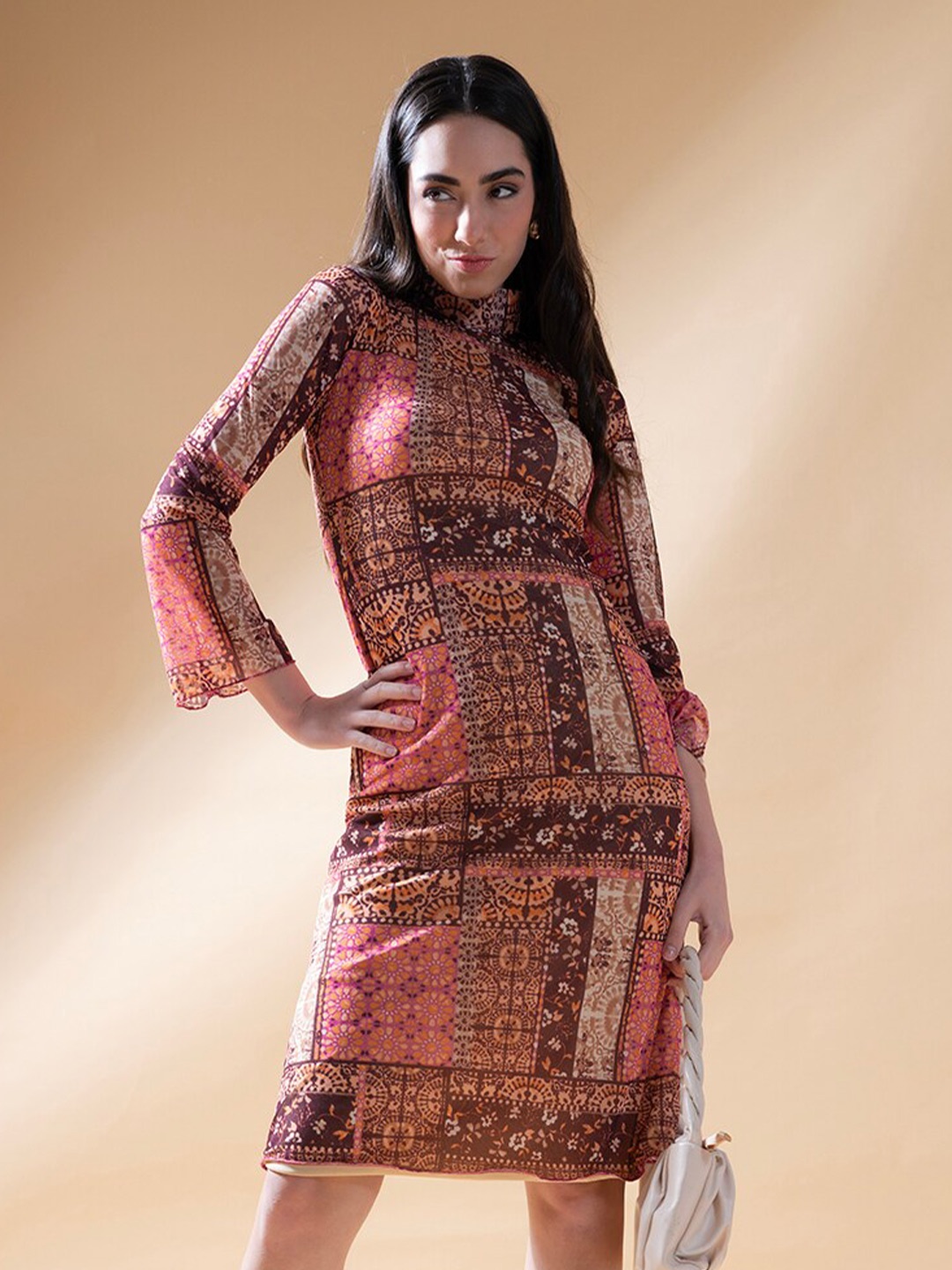 

Stylecast X Hersheinbox Printed High Neck Sheath Dress, Pink