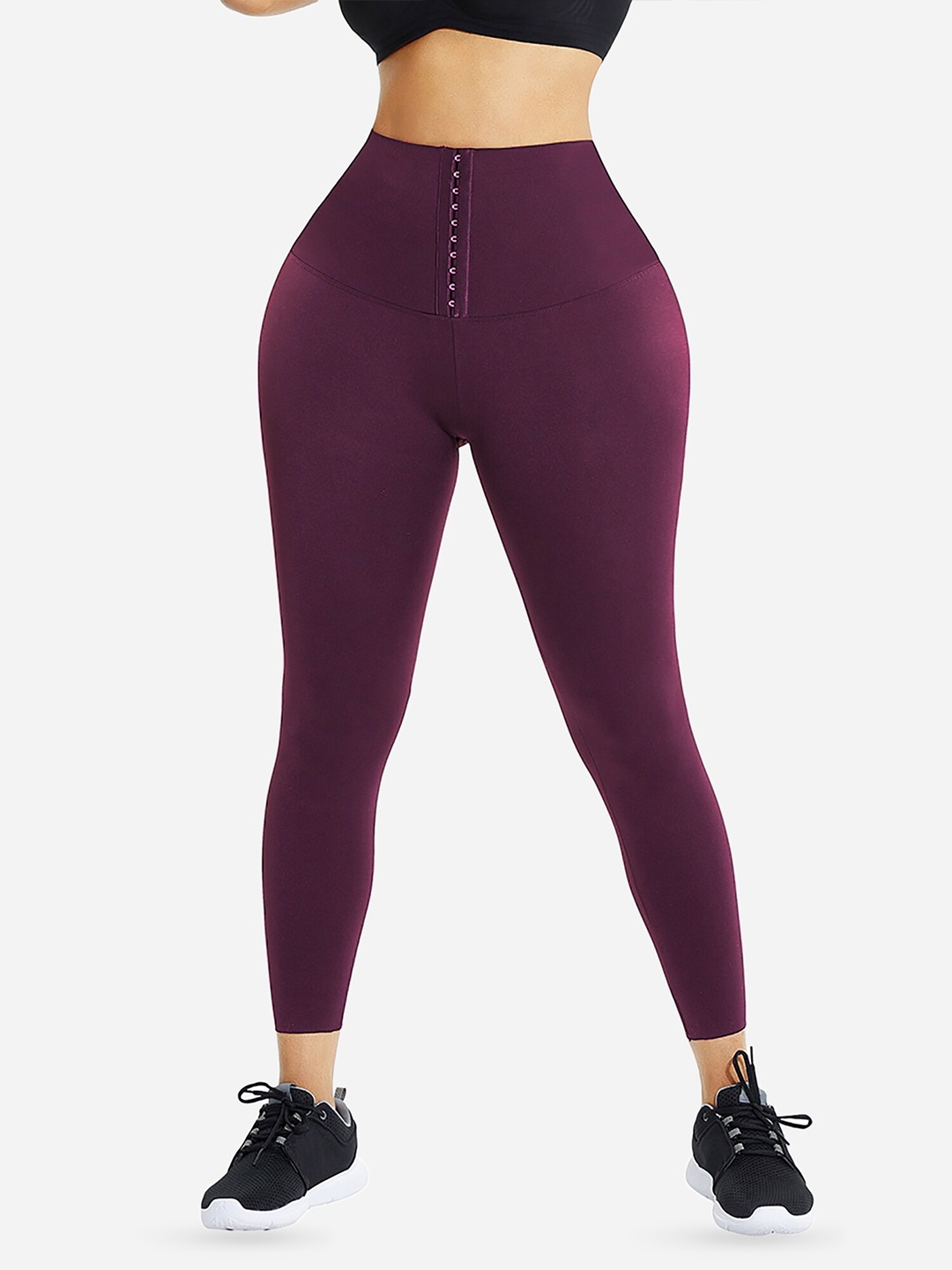

Bellofox Plus Size Women High-Rise Ankle-Length Yoga Tights, Burgundy