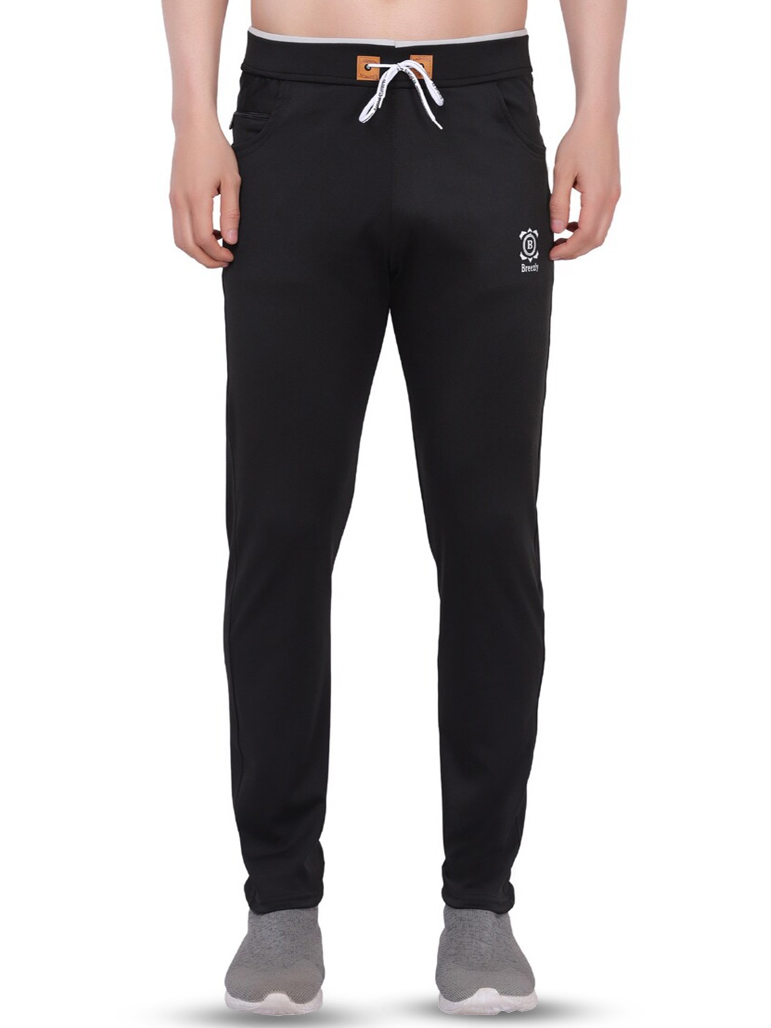 

Breezly Men Dry-Fit Sports Track Pants, Black