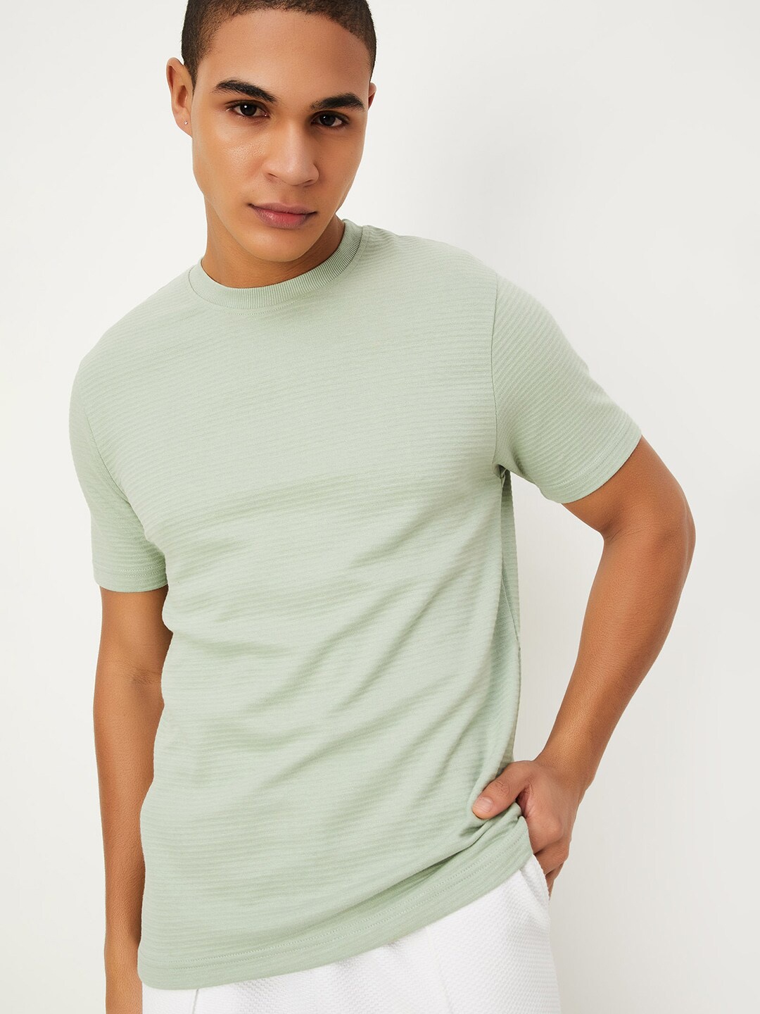 

max V-Neck Cotton T-shirt, Green