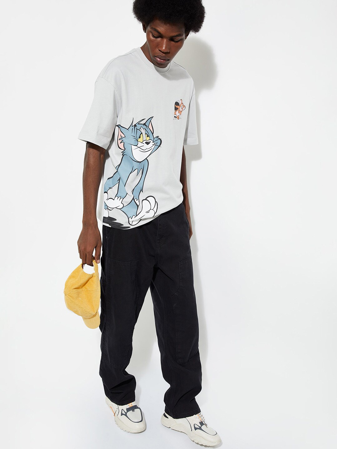 

max URB_N Oversized Tom & Jerry T-shirt, Grey