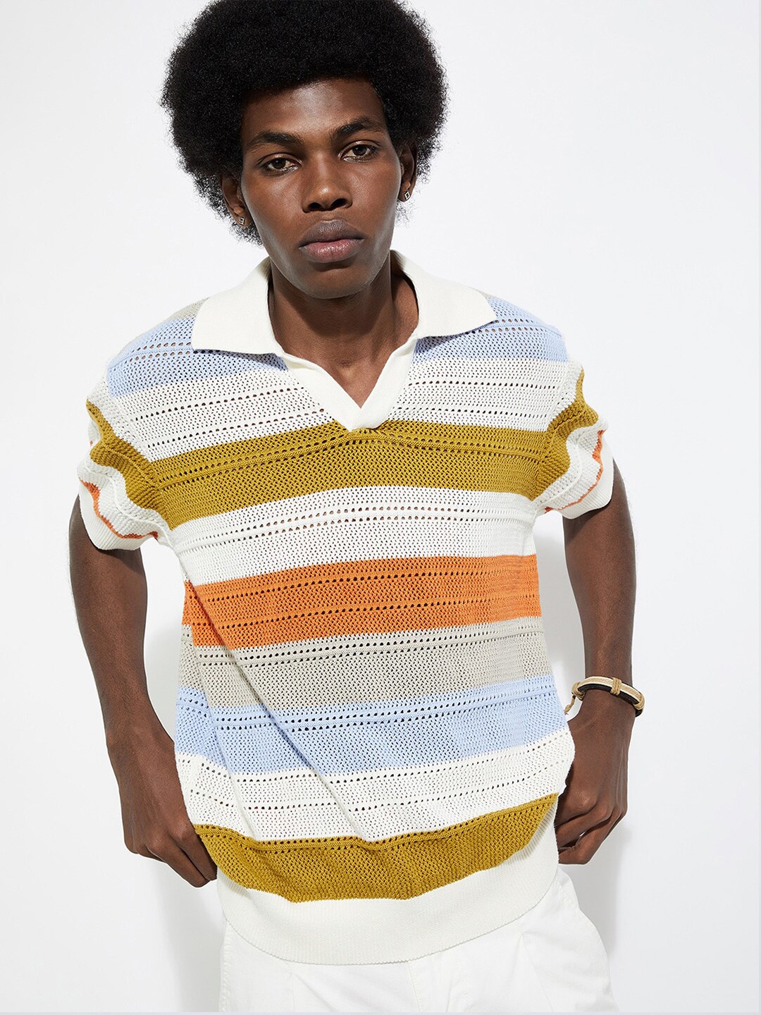 

max URB_N Slim Fit Colourblocked T-shirt, Orange