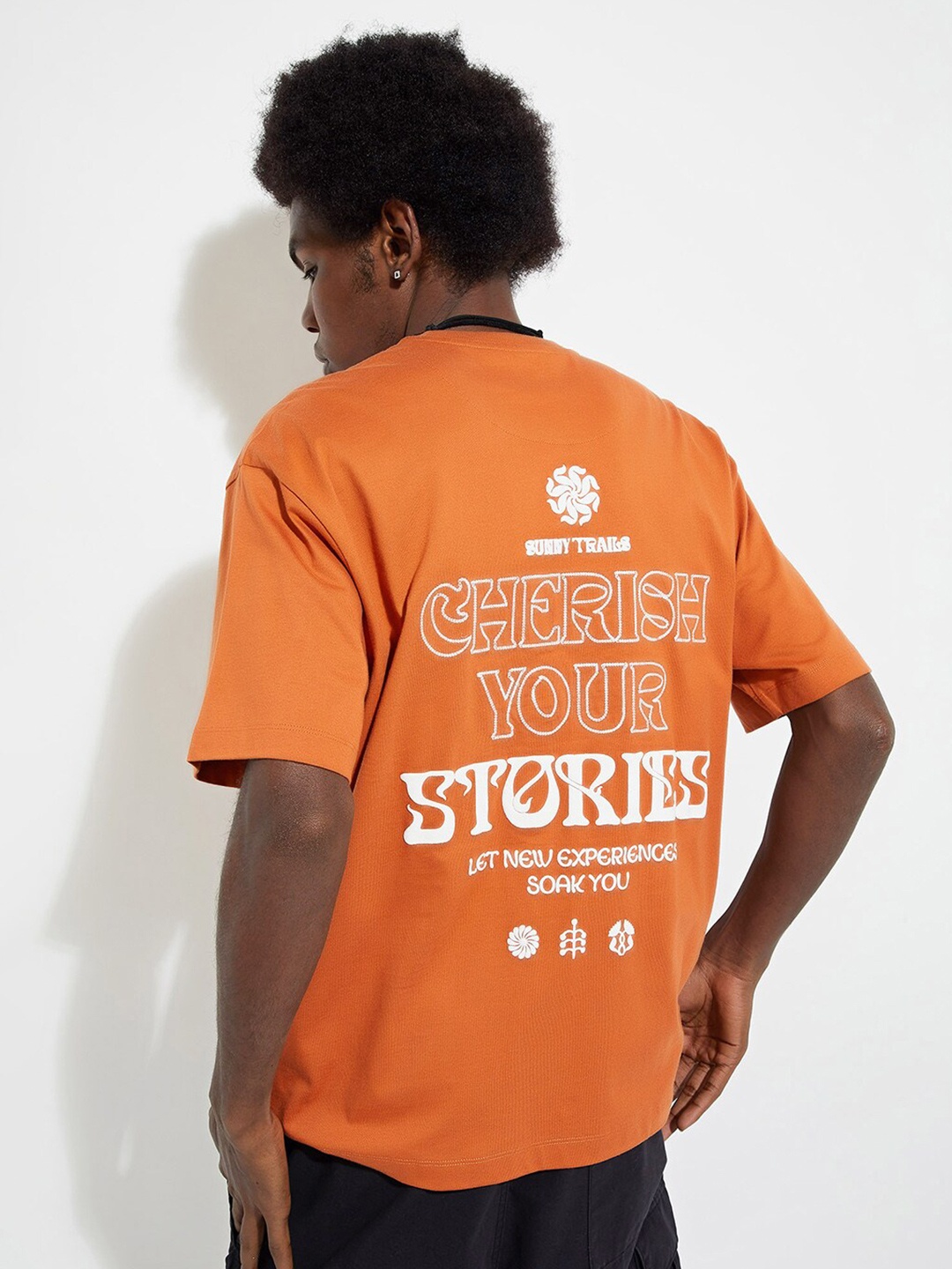 

max URB_N Oversized Back Printed T-shirt, Orange