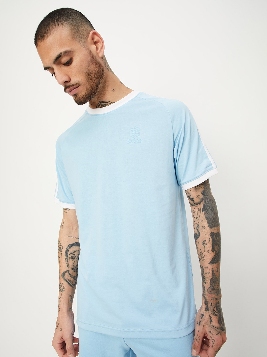 

max Round Neck Short Sleeves T-shirt, Blue