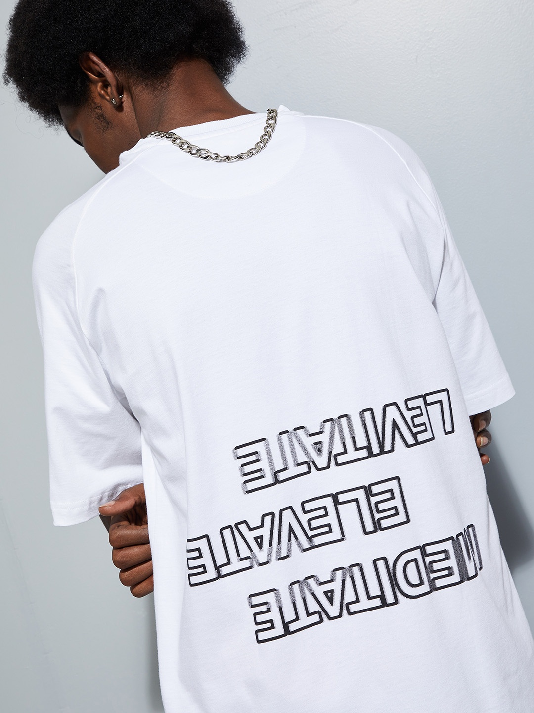 

max URB_N Men Round Neck Short Sleeves Typography Cotton T-shirt, White