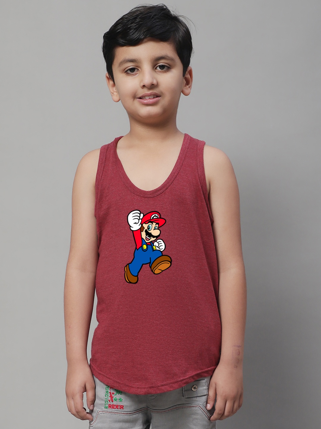 

Friskers Boys Super Mario Printed Pure Cotton Innerwear Vest KDC589-ML14-2-3Y, Maroon