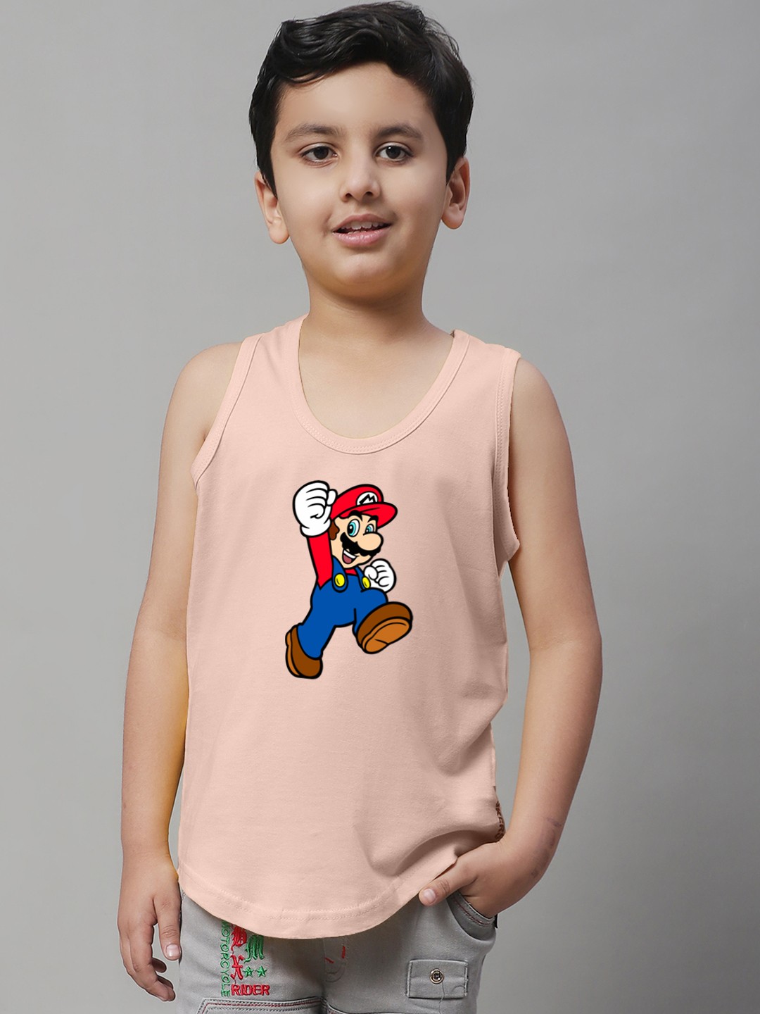 

Friskers Boys Printed Pure Cotton Innerwear Vest, Coral