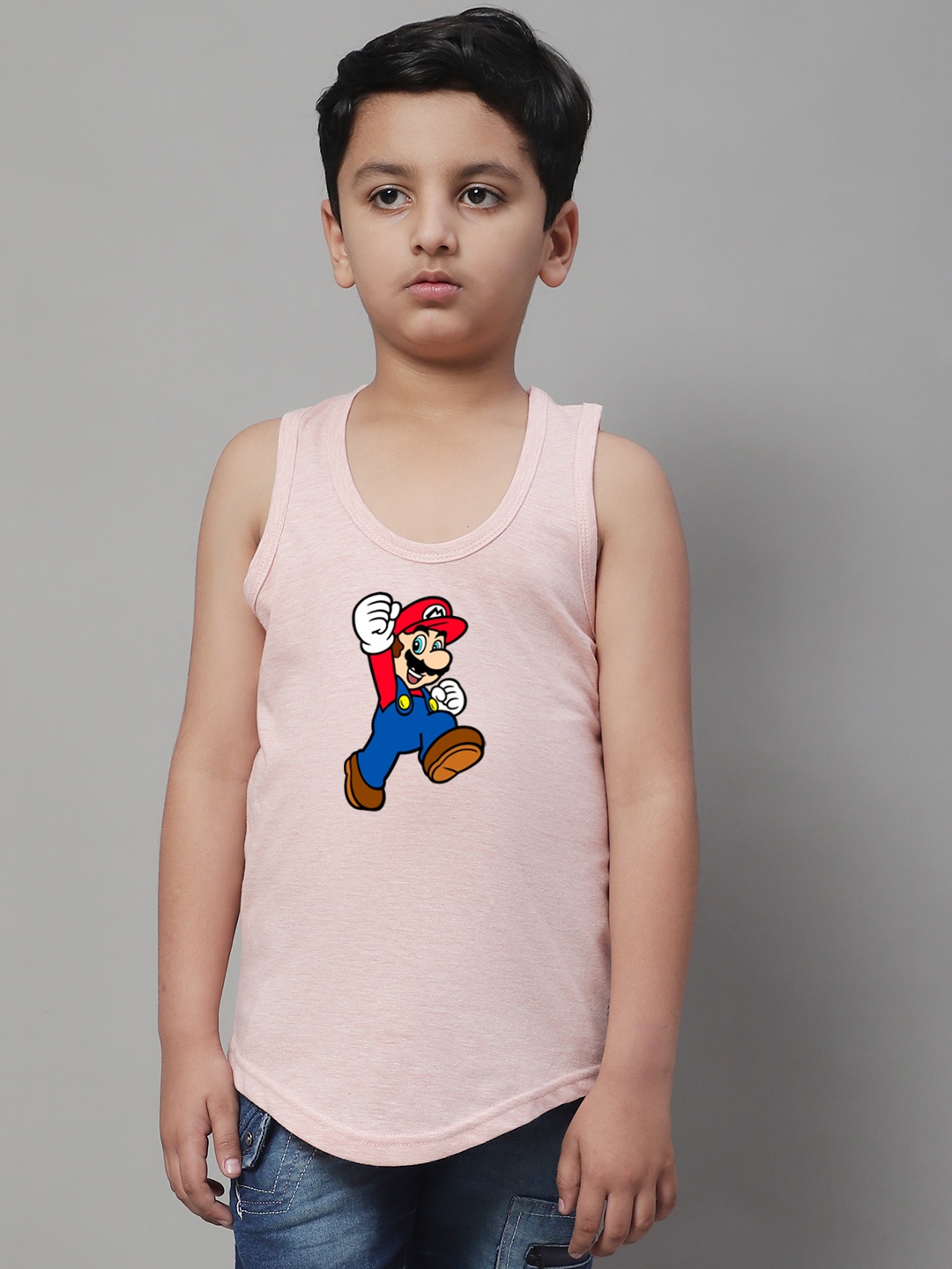 

Friskers Boys Printed Pure Cotton Innerwear Basic Vest, Coral