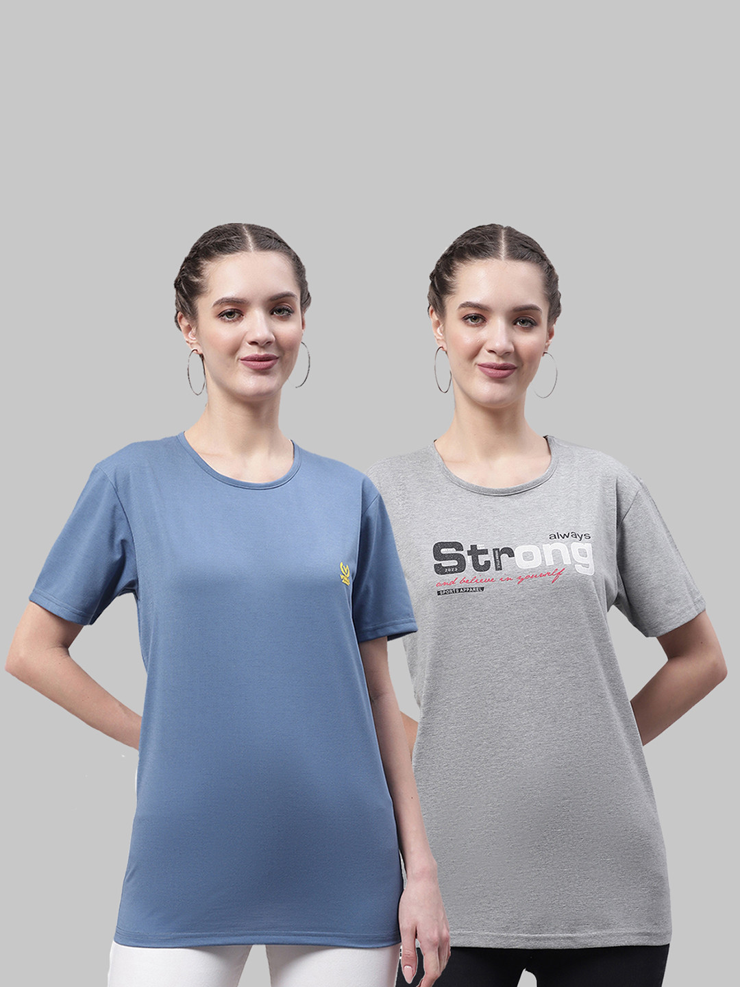 

MACK JONNEY Pack Of 2 Cotton T-shirts, Blue
