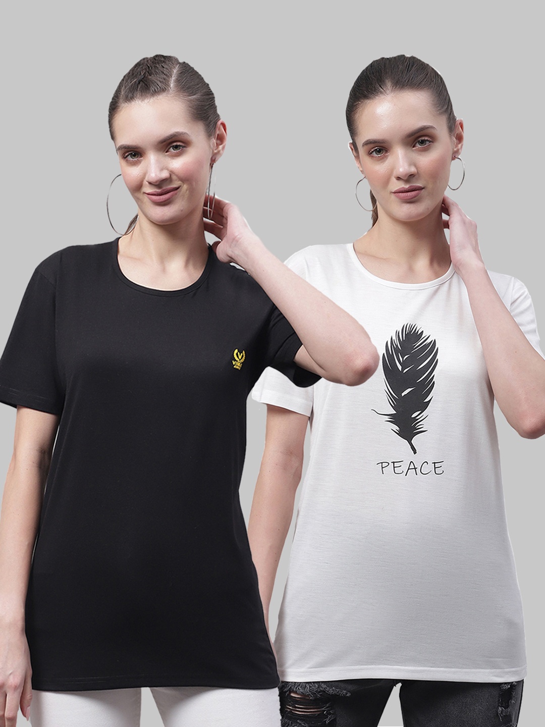 

MACK JONNEY Pack Of 2 Cotton T-shirts, Black