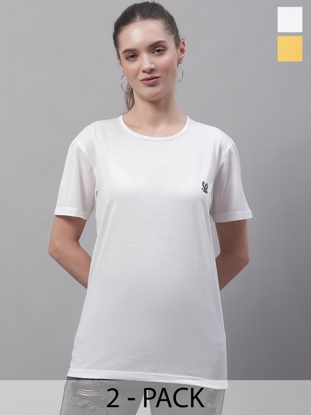 

MACK JONNEY Pack of 2 Drop-Shoulder Sleeves Cotton T-shirt, White