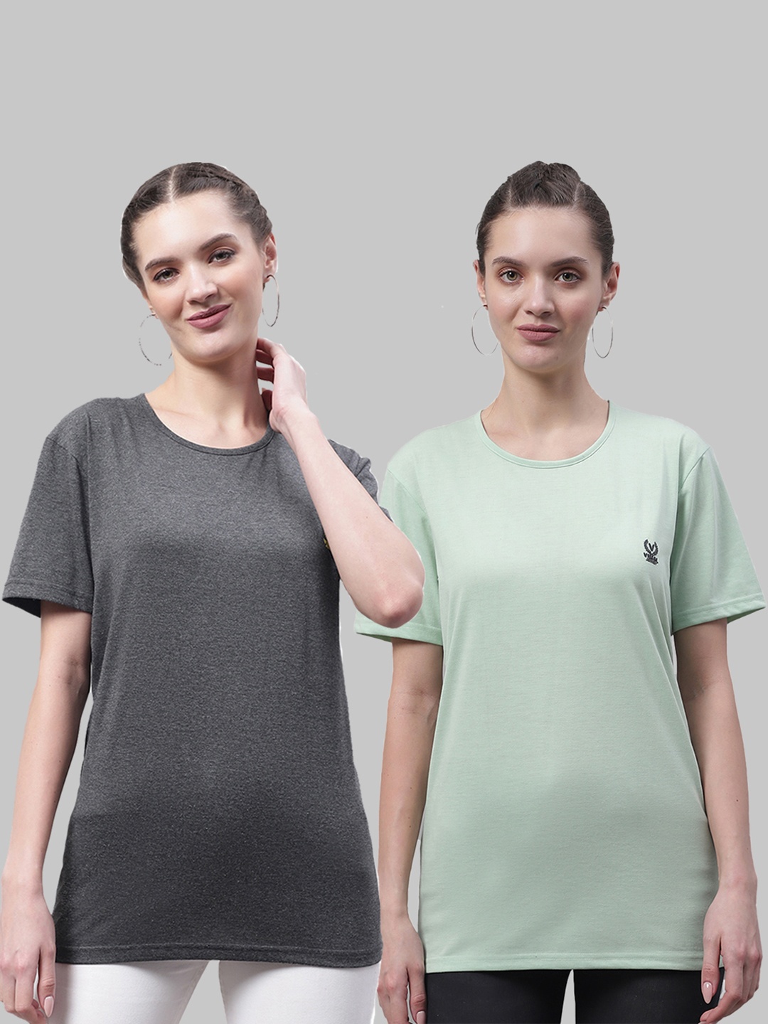 

MACK JONNEY Pack Of 2 Cotton T-shirts, Grey