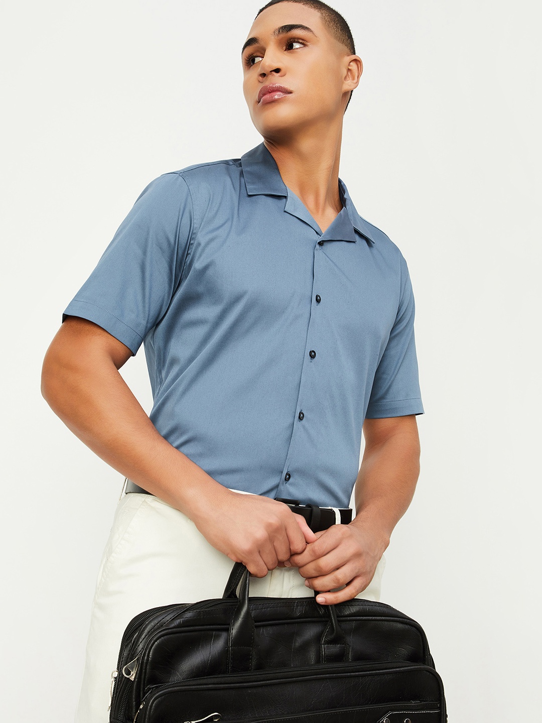 

max Cotton Casual Shirt, Grey
