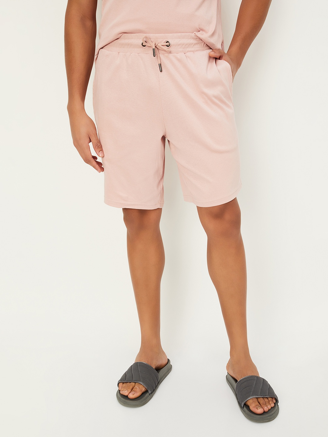 

max Men Mid-Rise Pure Cotton Shorts, Pink