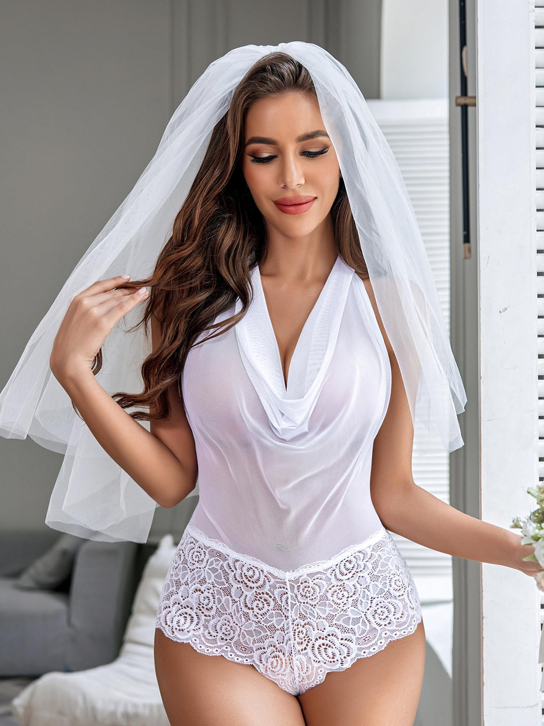 

CareDone Halter Neck Baby Doll, White
