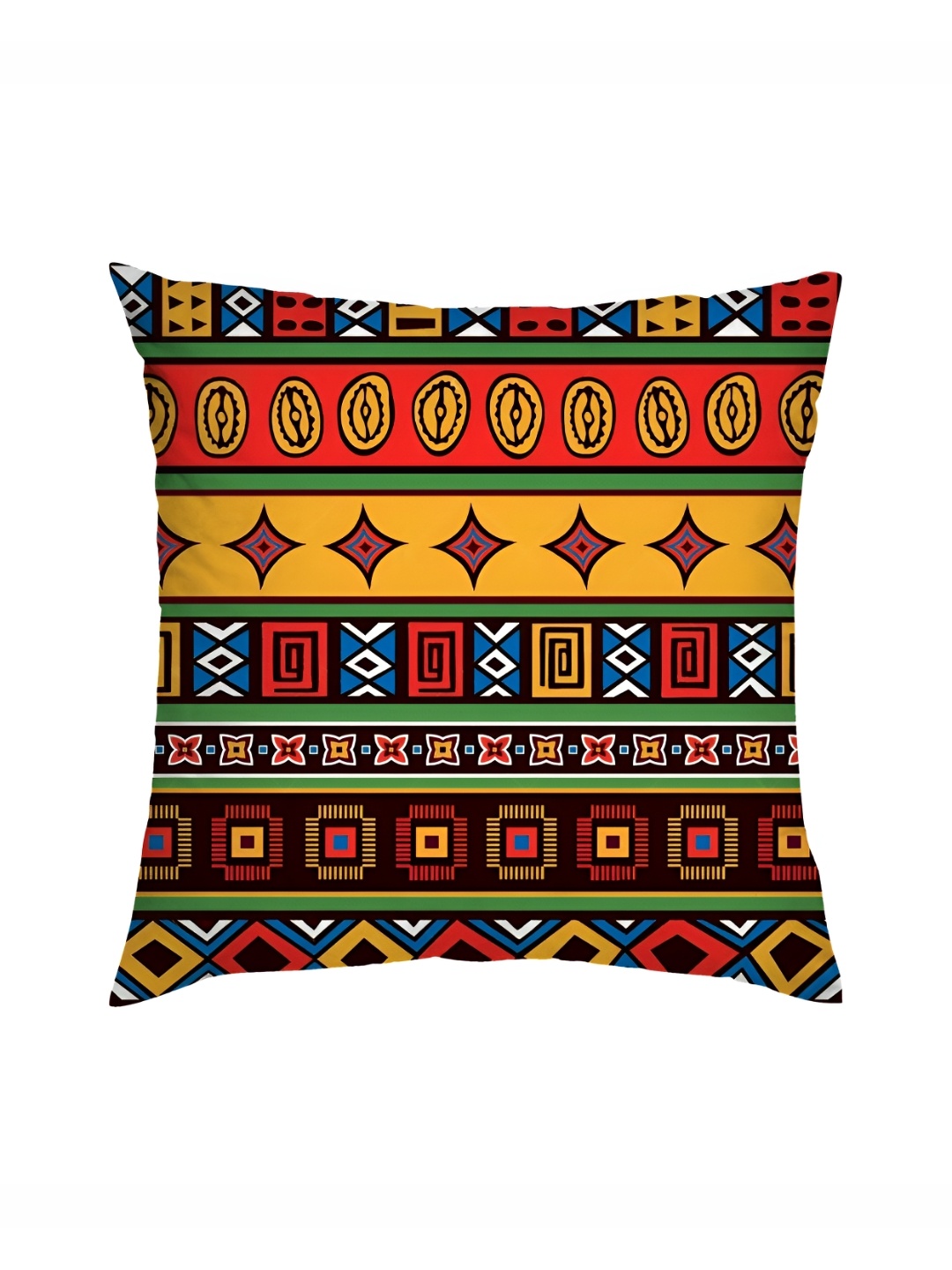 

HOMADORN Red & Mustard 5 Pieces Printed Square Cushion Covers