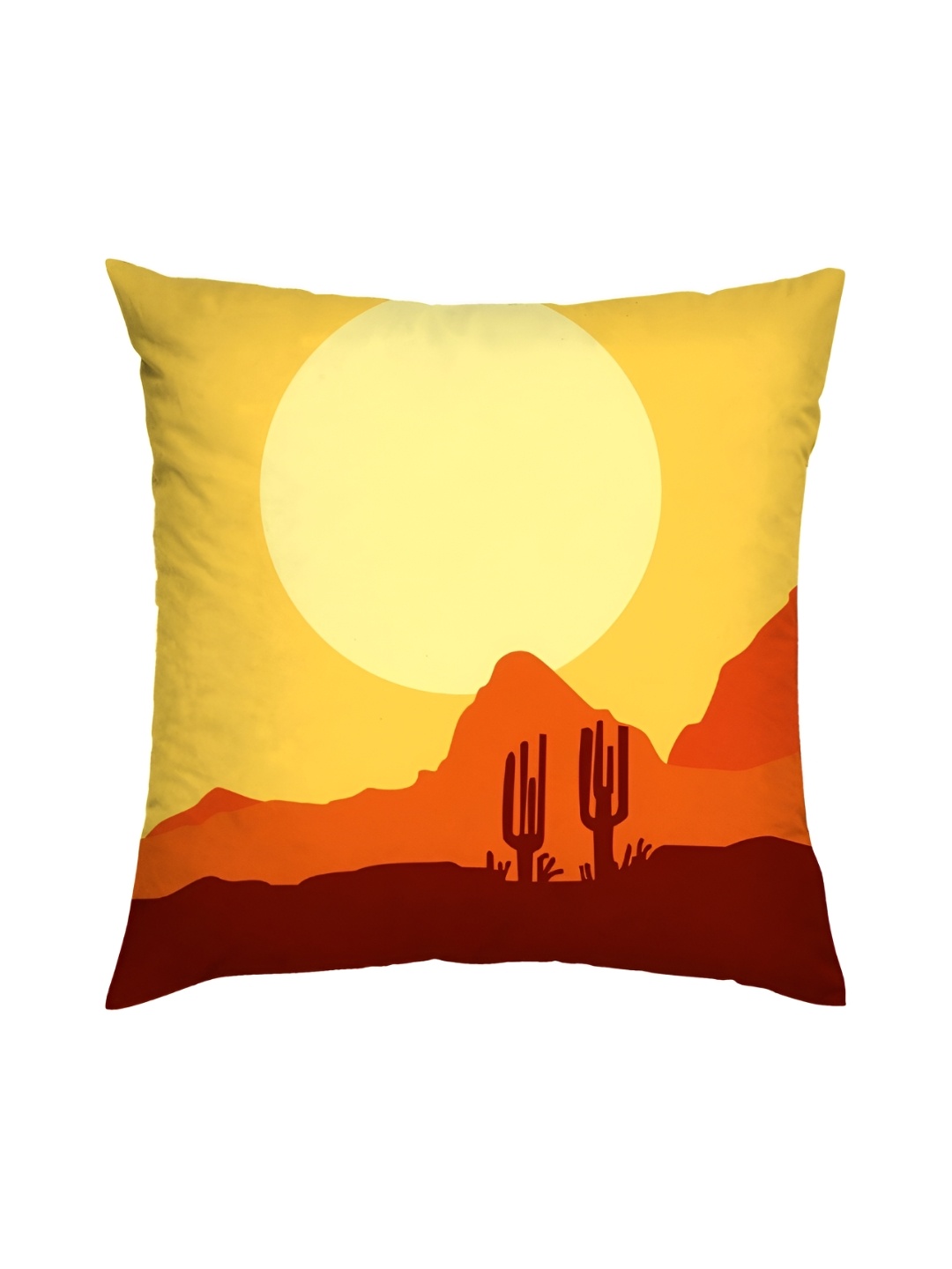 

HOMADORN Yellow & Orange 5 Pieces Printed Square Cushion Covers