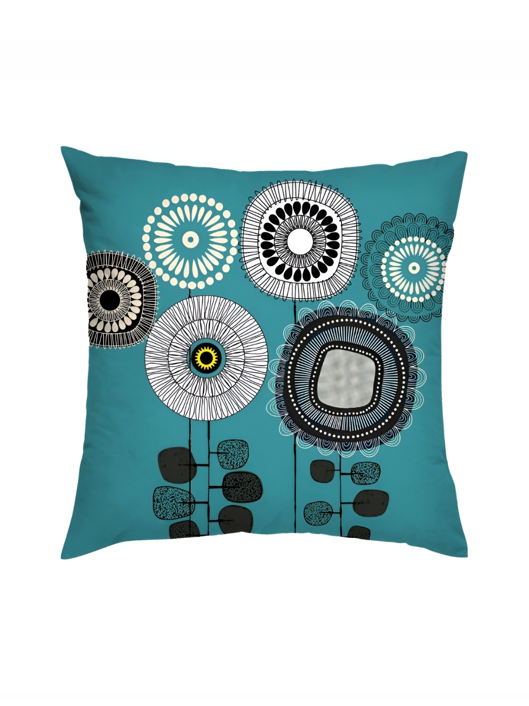 

HOMADORN Blue & White 5 Pieces Printed Square Cushion Covers