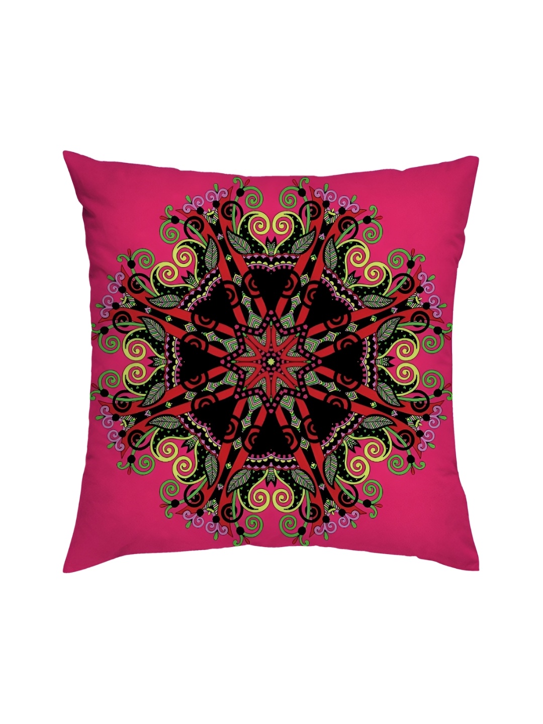 

HOMADORN Pink & Red 5 Pieces Ethnic Motifs Square Cushion Covers