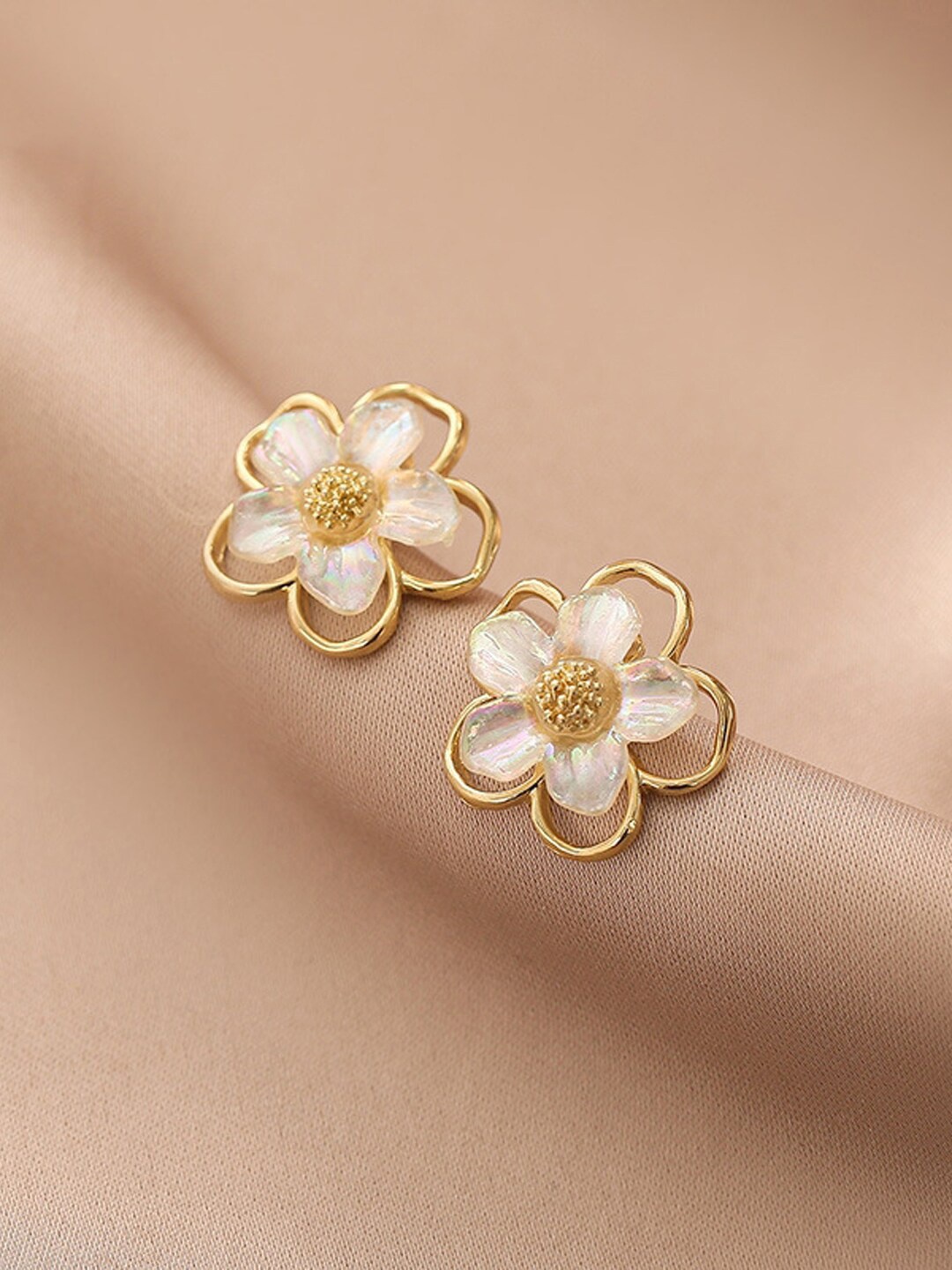 

Krelin Gold Plated Floral Stud Earrings