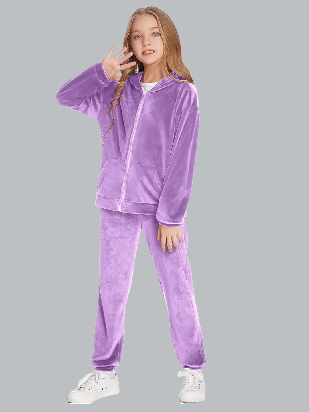 

Elendra jeans Girls Fleece Top with Pyjamas, Purple