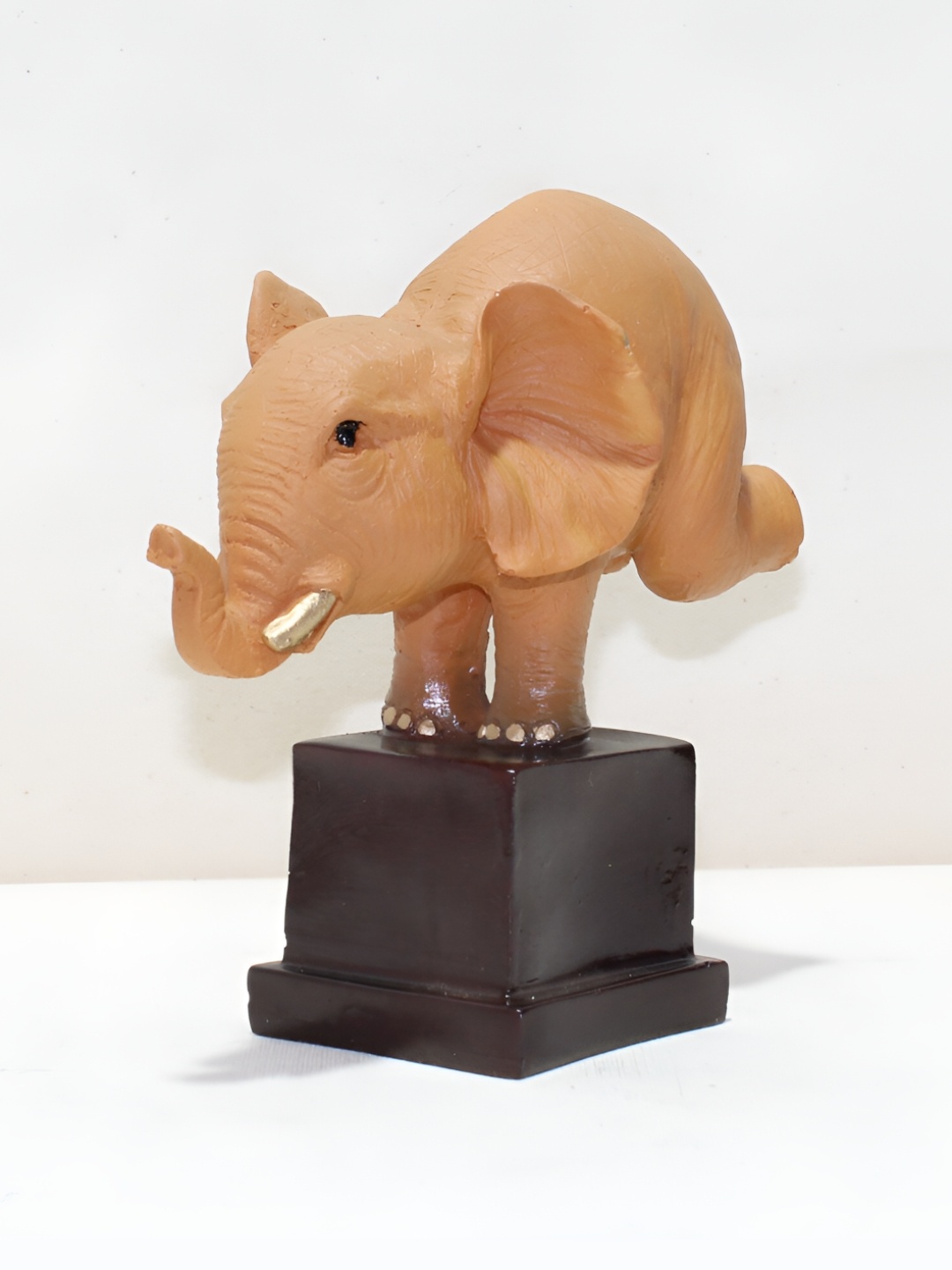 

Vikarafty Brown Yoga Elephant Curio Showpiece