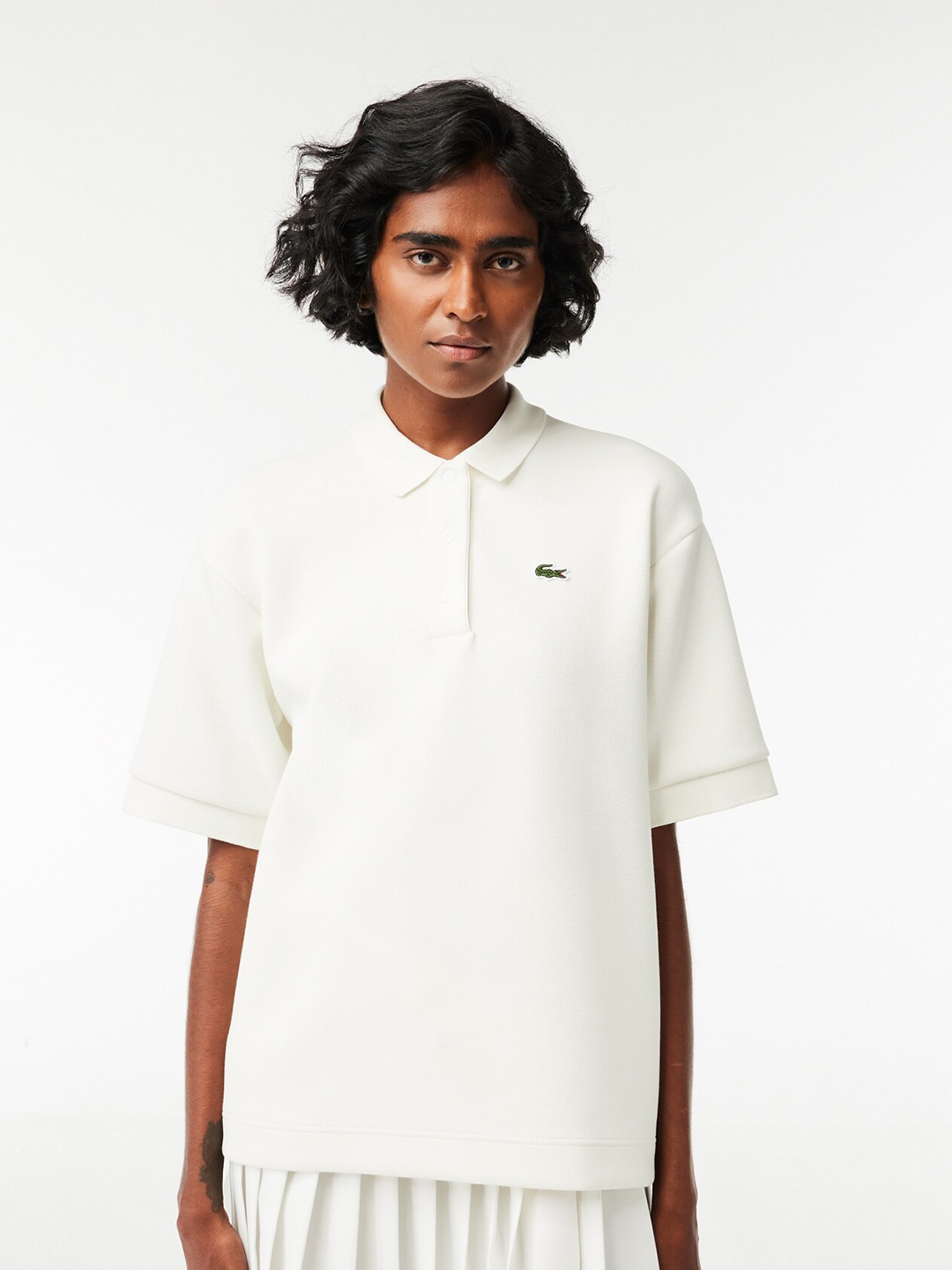 

Lacoste Polo Collar Cotton Oversized T-shirt, White