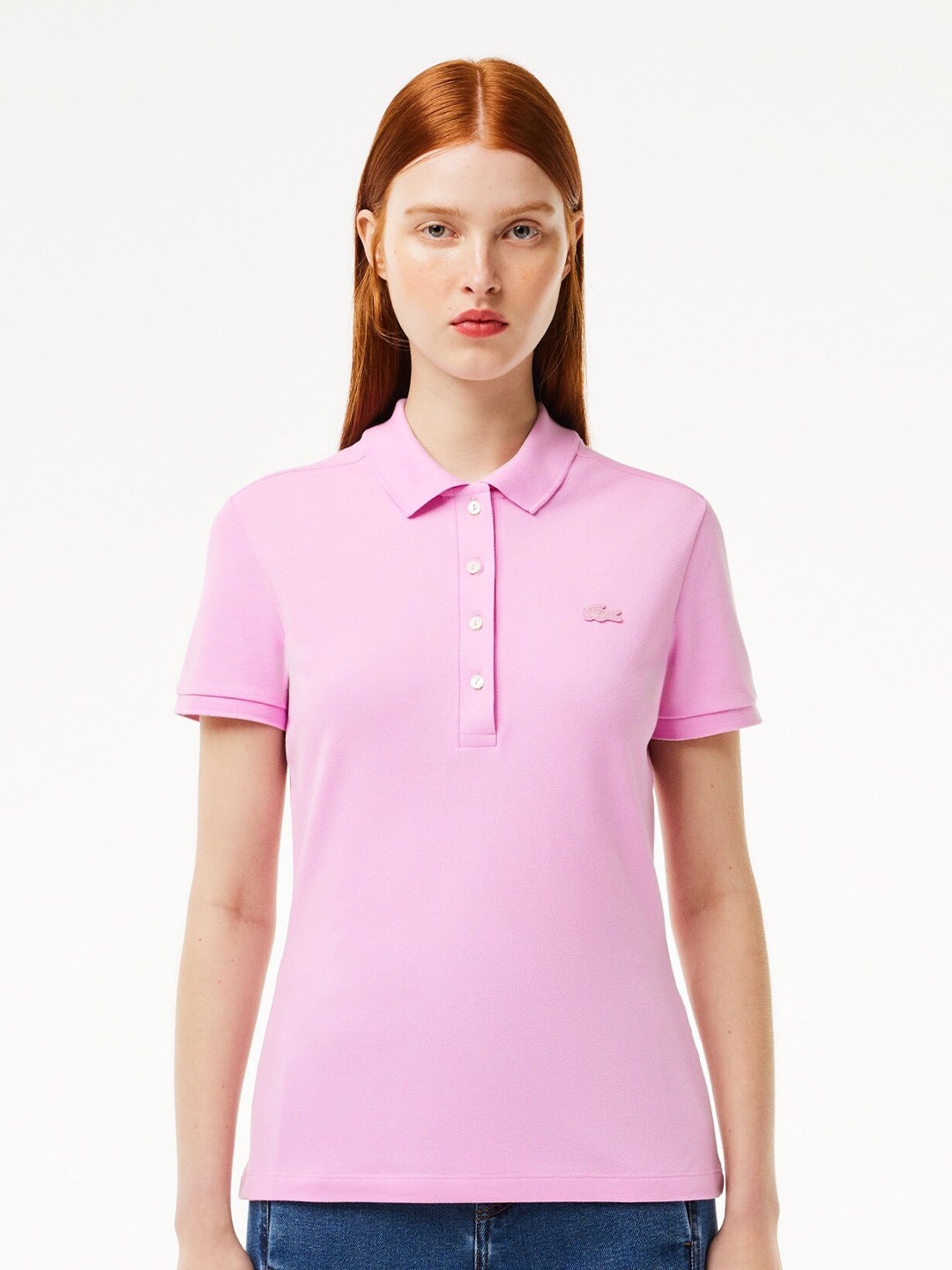 

Lacoste Polo Collar Cotton Slim Fit T-shirt, Pink