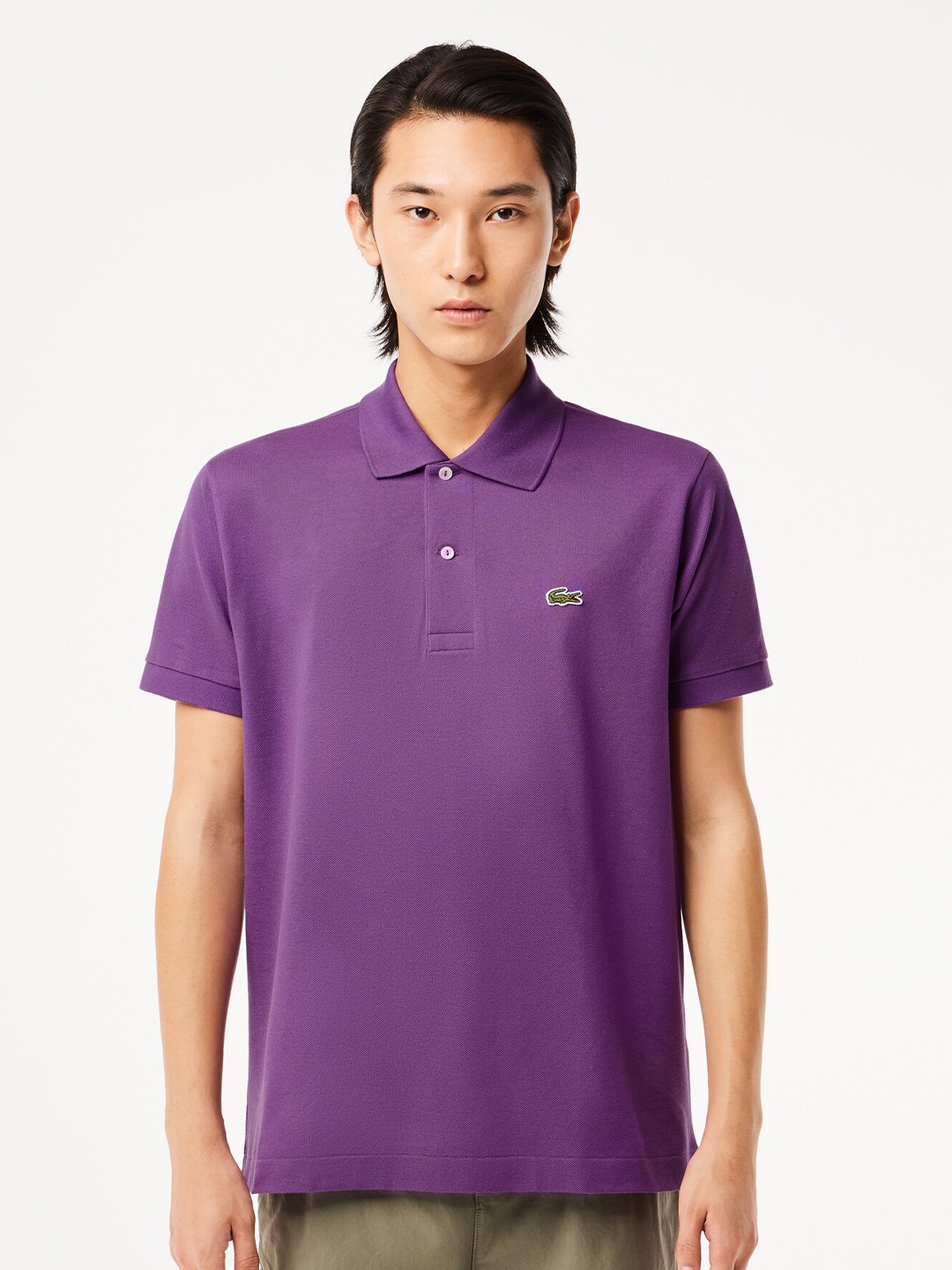 

Lacoste Polo Collar Cotton Applique T-shirt, Purple