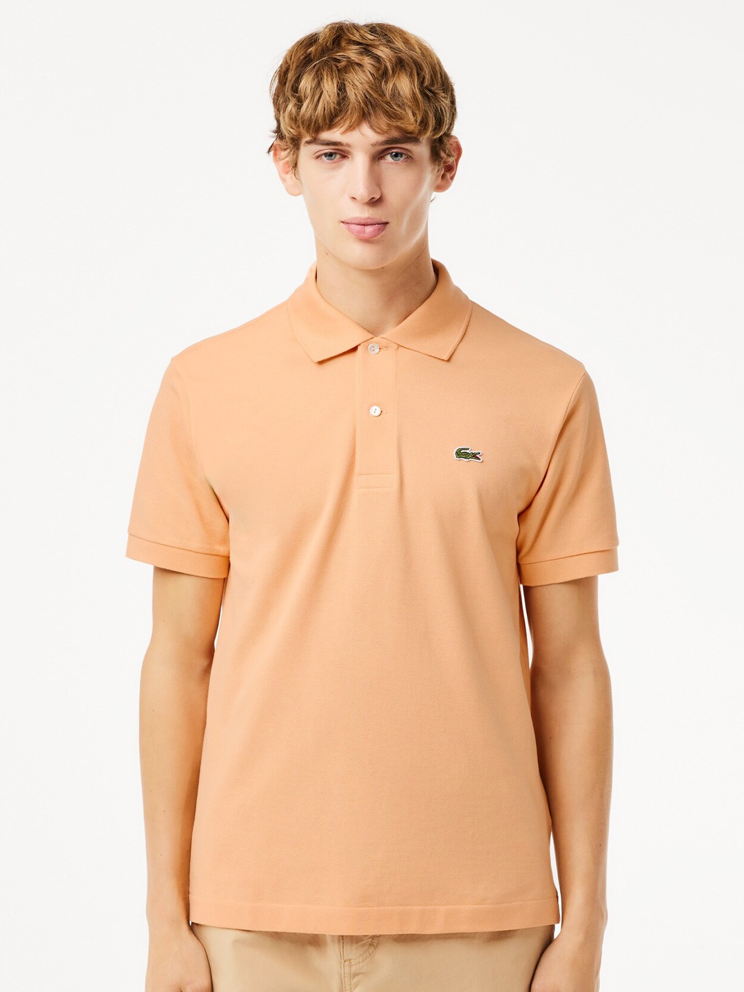 

Lacoste Polo Collar Short Sleeves Cotton T-shirt, Orange