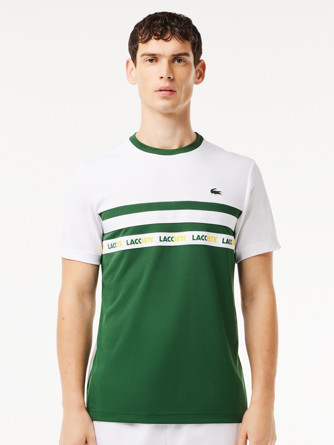 

Lacoste Striped Applique T-shirt, White