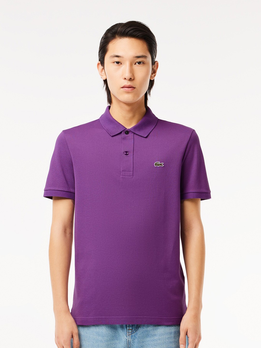 

Lacoste Original L.12.12 Polo Collar Slim Fit Cotton T-shirt, Purple