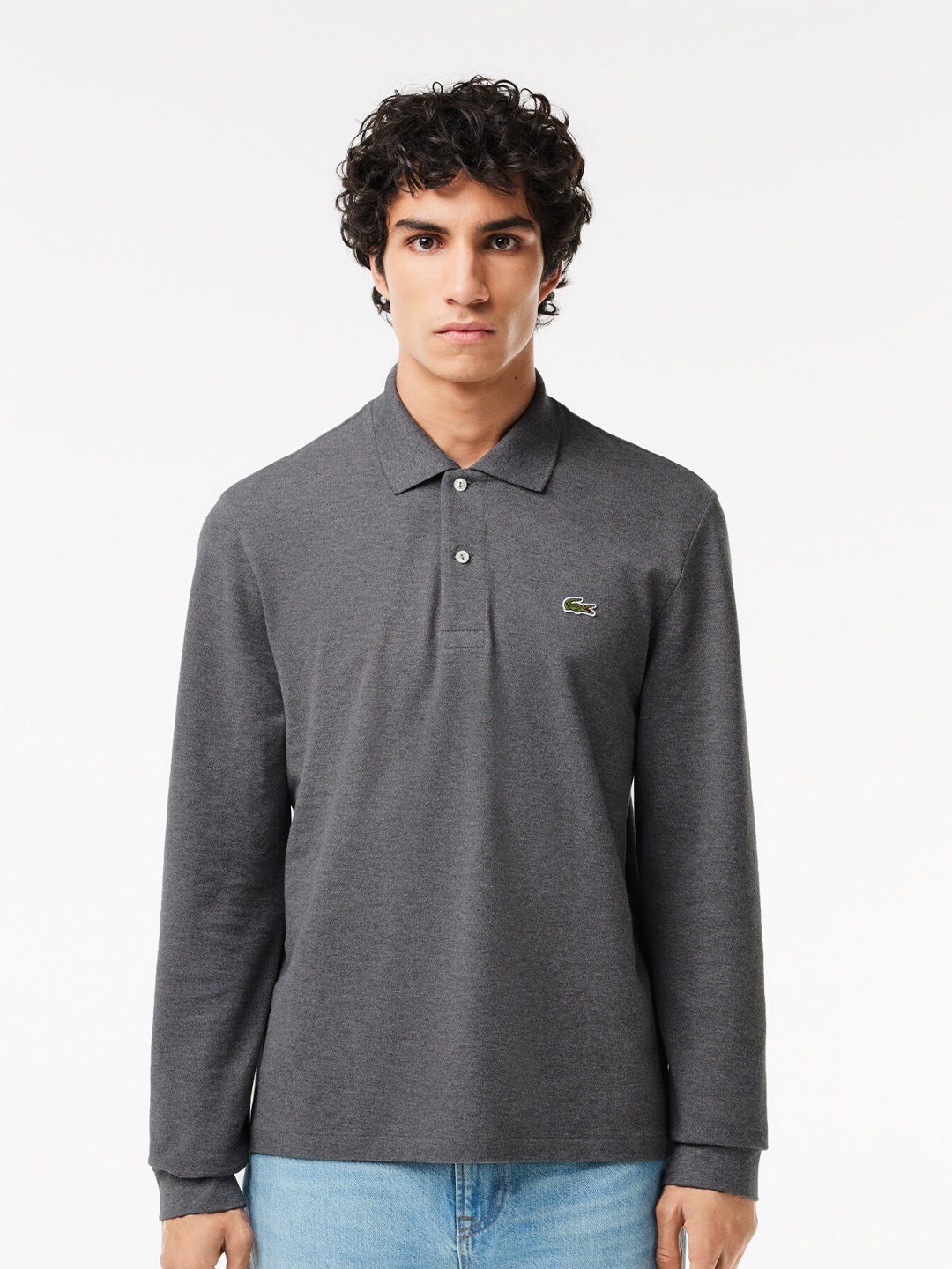 

Lacoste Original L.12.12 Polo Collar Slim Fit Cotton T-shirt, Grey