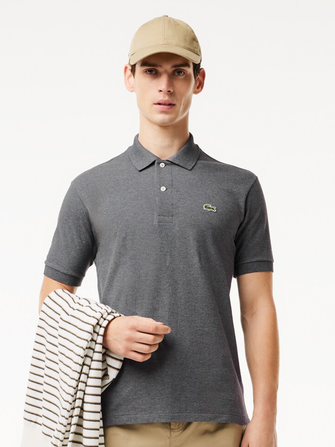 

Lacoste Original L.12.12 Slim Fit Cotton T-shirt, Grey
