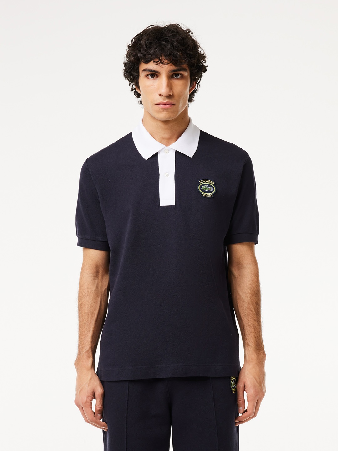 

Lacoste Polo Collar Regular Fit Cotton Casual T-shirt, Blue
