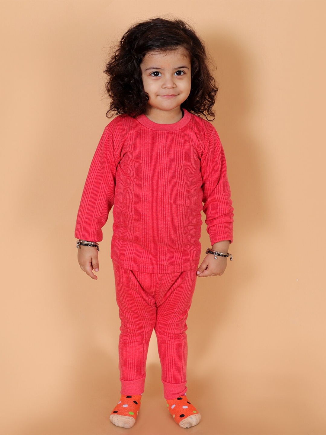 

BAESD Infants Striped Cotton Thermal Set, Red